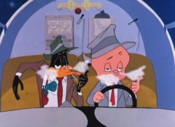 Daffy and Porky--HIGH Meme Template