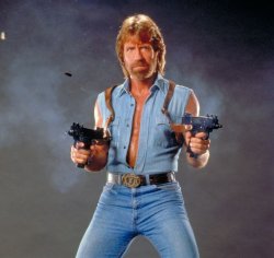 Chuck Norris Guns Meme Template