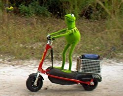 Kermit scooter Meme Template