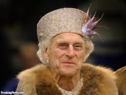 Prince Philip Dresses as Queen Meme Template