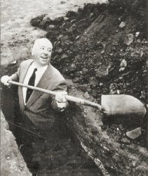 Hitchcock Digging Grave Meme Template