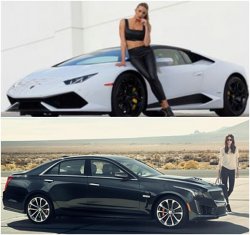 2015 Lamborghini Huracan and 2016 Cadillac CTS-V girls Meme Template
