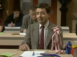 Mr Bean during exam Meme Template