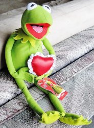 Kermit the Frog with Heart Meme Template