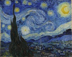 "Van Gogh - Starry Night - Google Art Project" by Vincent van Go Meme Template