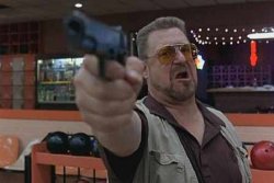 Walter from the big Lebowski with gun in hand Meme Template
