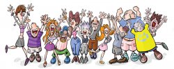 funny-party-people-cartoon-illustration-rejoice-31544930 Meme Template