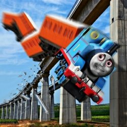 Thomas Tank Engine off the rails Meme Template