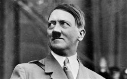 Hitler looking up and right and smiling Meme Template