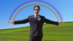 Fabulous iron man rainbow Meme Template