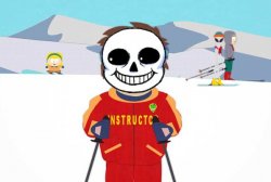Undertale Sans/South Park Ski Instructor - Bad Time Meme Template