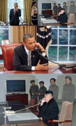 Obama and Kim Jong In phone call Meme Template
