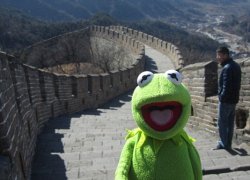 China Kermit Meme Template