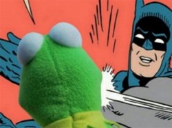 Batman slapping kermit Meme Template