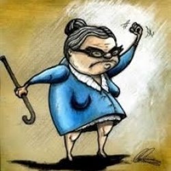 Angry little old lady cartoon Meme Template