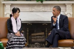 aung san suu kyi obama rohingya house arrest nobel meeting Meme Template