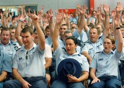 Police Raise Hands Meme Template