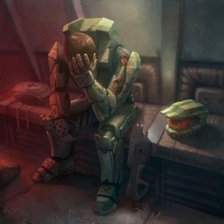 Crying Master Chief Meme Template