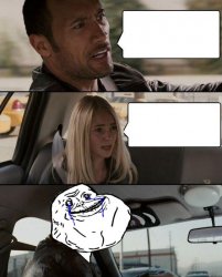 The Rock Forever Alone driving Meme Template