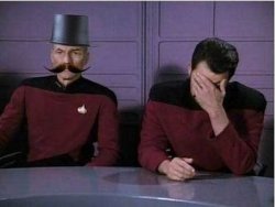 star trek hat, mustache and face palm Meme Template