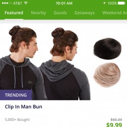 Clip In Man Bun Meme Template