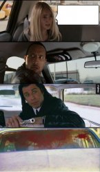 the rock and vincent give her a ride Meme Template