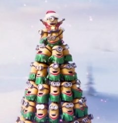 minion Christmas Tree Meme Template