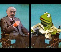 Kermit vs Sean Connery Wheelchairs Meme Template