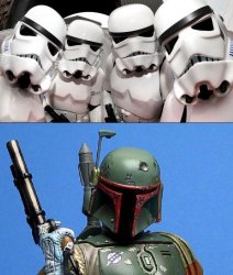 Stormtroopers vs. Boba Fett Meme Template