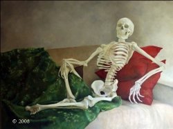 skeleton lying waiting pillows Meme Template