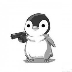 Penguin Holding Gun Meme Template