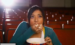 Girl eating popcorn Meme Template