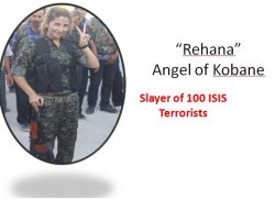 Girl Kurdish fighters Meme Template