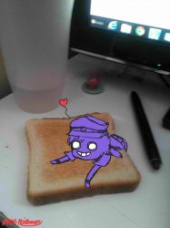 Purple guy likes to eat toast Meme Template