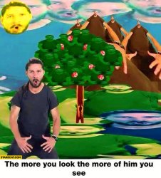 Shia Labeouf the more you look Meme Template