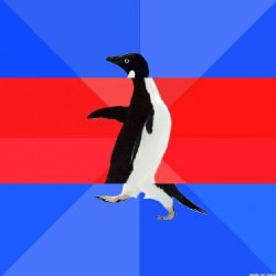 Awkward Awesome Awkward Penguin Meme Template
