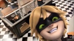 creepy chat noir Meme Template