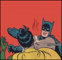 Bubble free batman slapping robin Meme Template