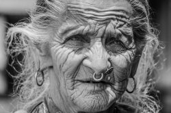 old woman face piercing Meme Template