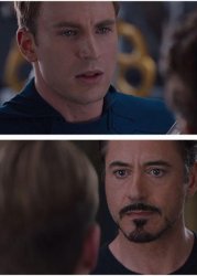 Cap & Iron Man (no advert) Meme Template