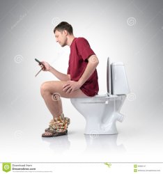 Man on toilet Meme Template