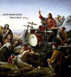 Jesus drums Meme Template