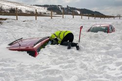 Car buried in snow Meme Template
