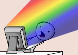 rainbow glare screen Meme Template