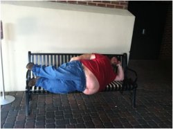 Huge dude laying on bench Meme Template