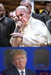 Pope Battles Trump Meme Template
