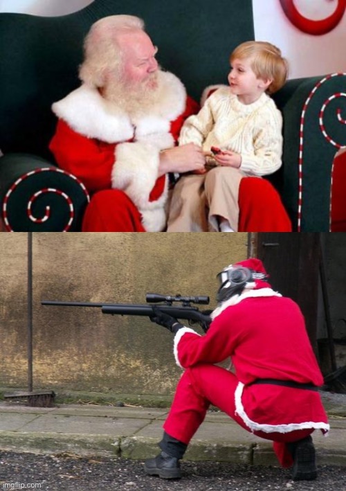 Santa Punishes The Child Blank Meme Template