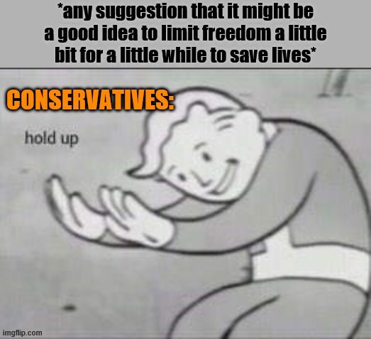 Yeah, quarantining involves giving up a little bit of freedom for a little while. Better than going to Applebee's and dying. | image tagged in covid-19,conservative logic,coronavirus,social distancing,quarantine,freedom | made w/ Imgflip meme maker