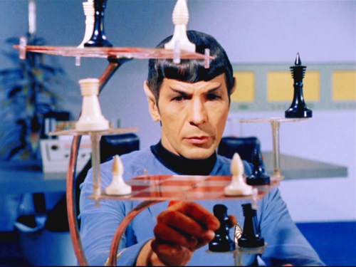 High Quality Spock playing chess Blank Meme Template