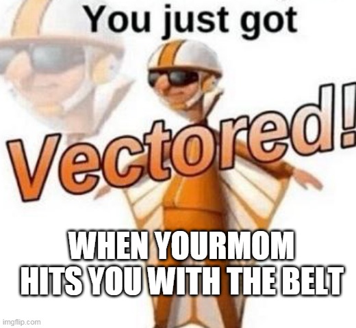 You just got vectored | WHEN YOURMOM HITS YOU WITH THE BELT | image tagged in you just got vectored | made w/ Imgflip meme maker